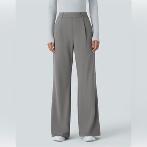 HALARA Gray High-Rise Wide Leg Pants